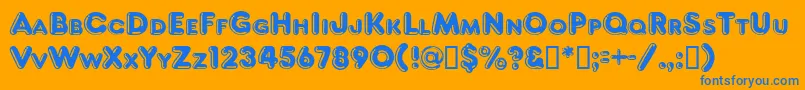 FragiledbNormal Font – Blue Fonts on Orange Background