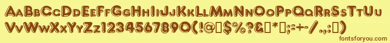 FragiledbNormal Font – Brown Fonts on Yellow Background