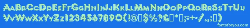 FragiledbNormal Font – Green Fonts on Blue Background