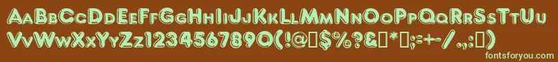 FragiledbNormal Font – Green Fonts on Brown Background