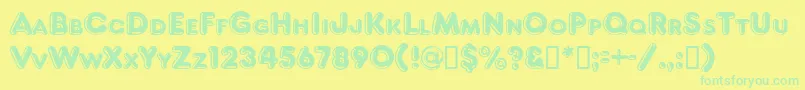 fuente FragiledbNormal – Fuentes Verdes Sobre Fondo Amarillo