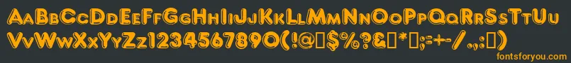 FragiledbNormal-Schriftart – Orangefarbene Schriften auf schwarzem Hintergrund