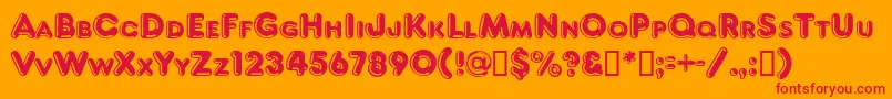 フォントFragiledbNormal – オレンジの背景に赤い文字