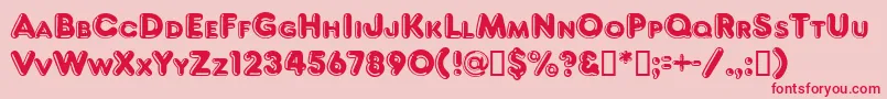 フォントFragiledbNormal – ピンクの背景に赤い文字