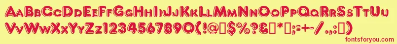 FragiledbNormal Font – Red Fonts on Yellow Background