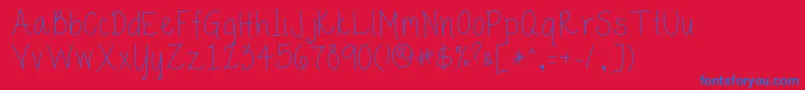 Guppy-Schriftart – Blaue Schriften auf rotem Hintergrund