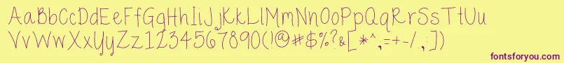 Guppy Font – Purple Fonts on Yellow Background