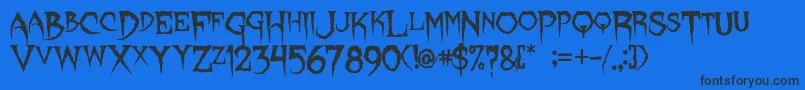 Lycanthrope-Schriftart – Schwarze Schriften auf blauem Hintergrund