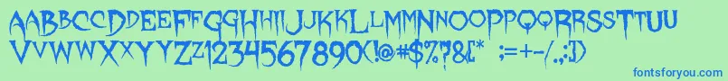 Lycanthrope Font – Blue Fonts on Green Background