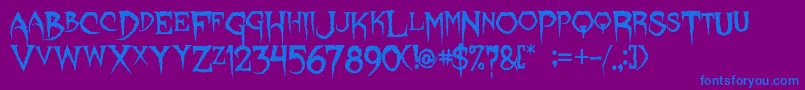 フォントLycanthrope – 紫色の背景に青い文字