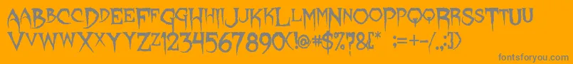 Lycanthrope Font – Gray Fonts on Orange Background