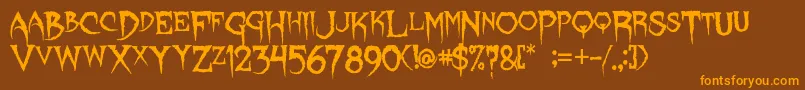 Lycanthrope Font – Orange Fonts on Brown Background