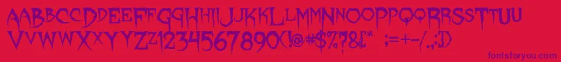 Lycanthrope Font – Purple Fonts on Red Background