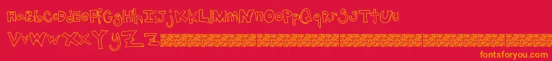 Jacktrades Font – Orange Fonts on Red Background