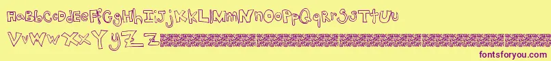 Jacktrades Font – Purple Fonts on Yellow Background