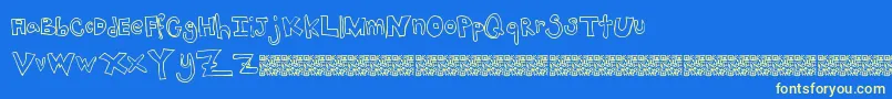 Jacktrades Font – Yellow Fonts on Blue Background