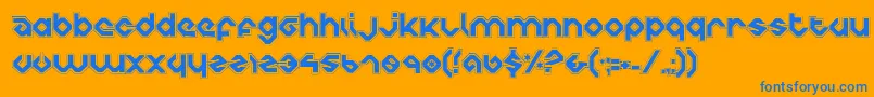フォントCharliesAnglesCollegiate – オレンジの背景に青い文字