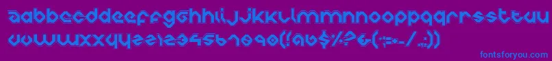 CharliesAnglesCollegiate-Schriftart – Blaue Schriften auf violettem Hintergrund