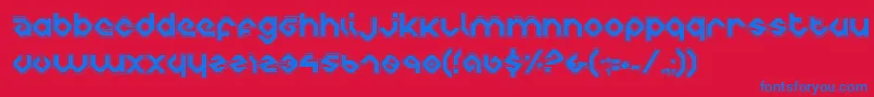 Czcionka CharliesAnglesCollegiate – niebieskie czcionki na czerwonym tle