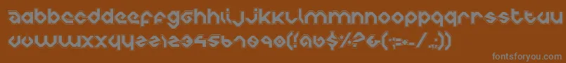 CharliesAnglesCollegiate-fontti – harmaat kirjasimet ruskealla taustalla