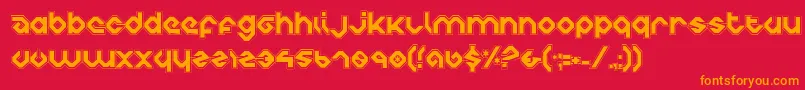 フォントCharliesAnglesCollegiate – 赤い背景にオレンジの文字