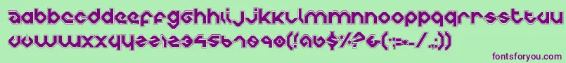 CharliesAnglesCollegiate Font – Purple Fonts on Green Background