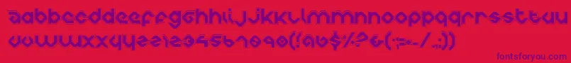 フォントCharliesAnglesCollegiate – 赤い背景に紫のフォント