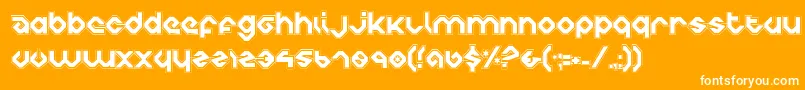 Czcionka CharliesAnglesCollegiate – białe czcionki na pomarańczowym tle