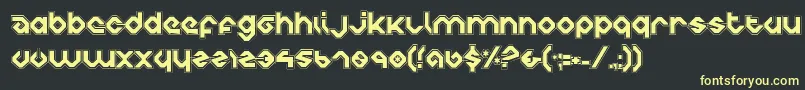CharliesAnglesCollegiate-fontti – keltaiset fontit mustalla taustalla