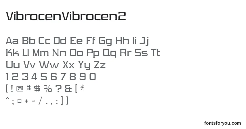 Czcionka VibrocenVibrocen2 – alfabet, cyfry, specjalne znaki