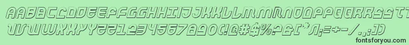 TrekTrooper3DItalic Font – Black Fonts on Green Background