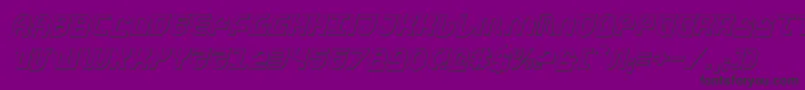 TrekTrooper3DItalic Font – Black Fonts on Purple Background