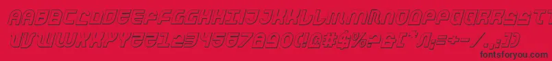 TrekTrooper3DItalic Font – Black Fonts on Red Background