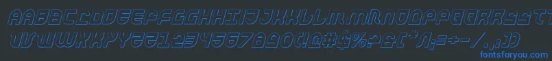 TrekTrooper3DItalic Font – Blue Fonts on Black Background