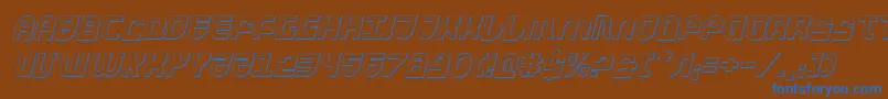 TrekTrooper3DItalic Font – Blue Fonts on Brown Background