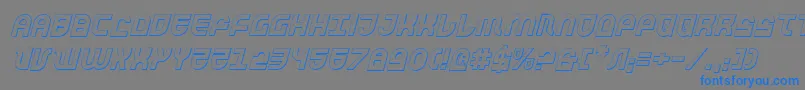 TrekTrooper3DItalic Font – Blue Fonts on Gray Background