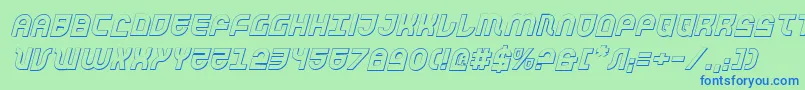 TrekTrooper3DItalic Font – Blue Fonts on Green Background