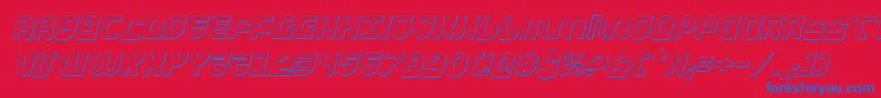 TrekTrooper3DItalic Font – Blue Fonts on Red Background