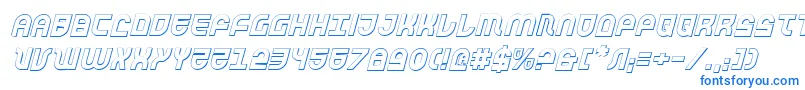 TrekTrooper3DItalic Font – Blue Fonts on White Background