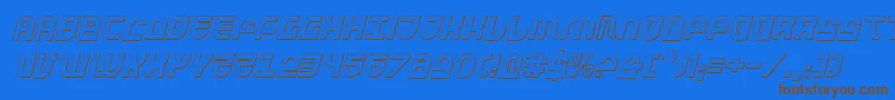 TrekTrooper3DItalic Font – Brown Fonts on Blue Background