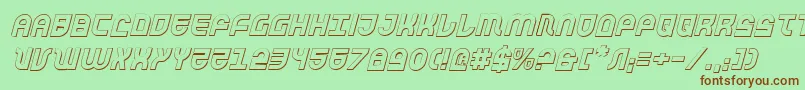 TrekTrooper3DItalic Font – Brown Fonts on Green Background
