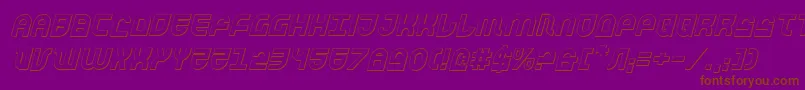 TrekTrooper3DItalic Font – Brown Fonts on Purple Background