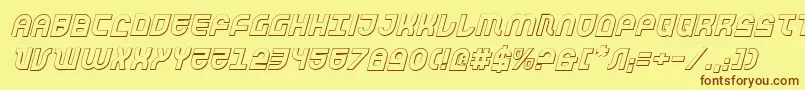 TrekTrooper3DItalic Font – Brown Fonts on Yellow Background