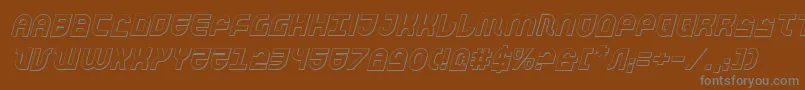 TrekTrooper3DItalic Font – Gray Fonts on Brown Background