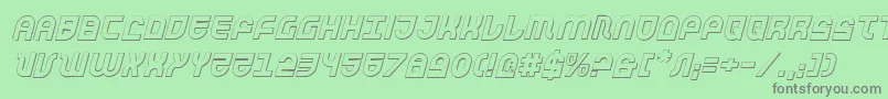 TrekTrooper3DItalic Font – Gray Fonts on Green Background