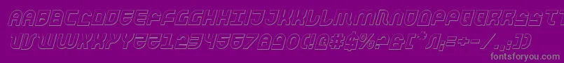 TrekTrooper3DItalic Font – Gray Fonts on Purple Background