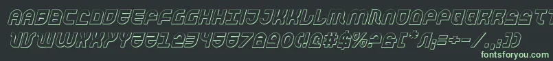 TrekTrooper3DItalic Font – Green Fonts on Black Background