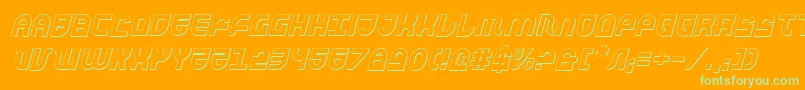 TrekTrooper3DItalic Font – Green Fonts on Orange Background