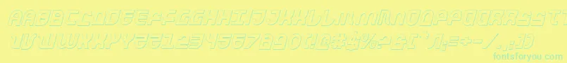 TrekTrooper3DItalic Font – Green Fonts on Yellow Background