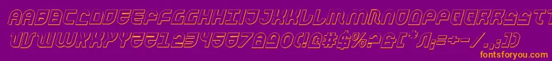 TrekTrooper3DItalic Font – Orange Fonts on Purple Background